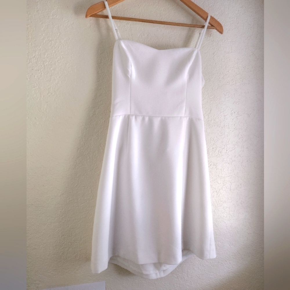 French Connection White Summer Dress With Tie Back - Picture 3 of 6